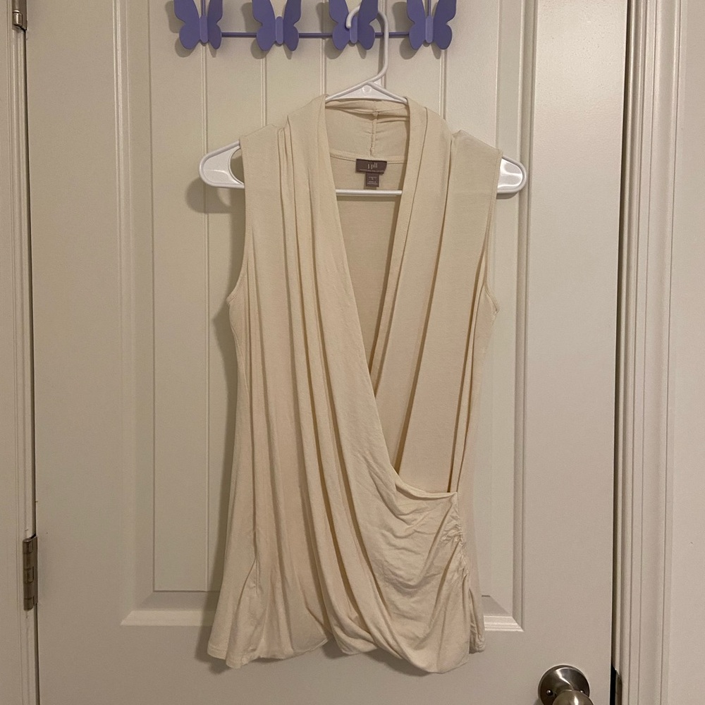 J. Jill women’s cream stretch‎ loose drape sleeveless blouse small lightweight